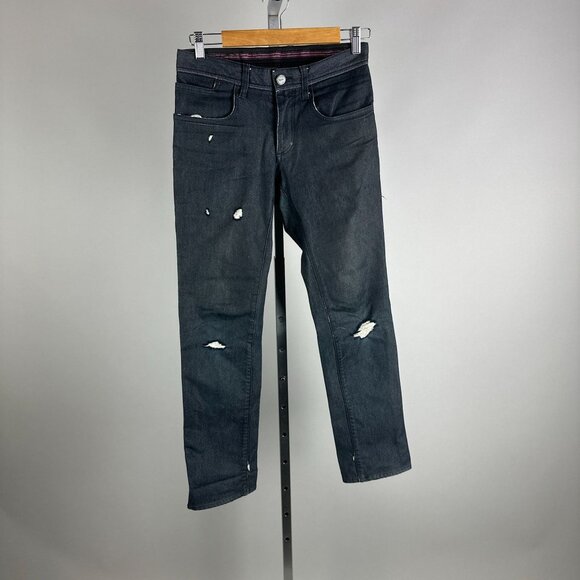 Rapha Cycling Premium Denim Jeans Black Standard Distressed Stretch Fumer 28x30 - Picture 1 of 7